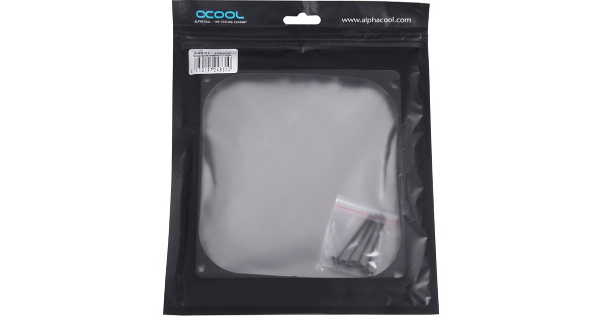 Alphacool Shroud & Entkopplung 140mm (7mm stark), Einbaurahmen(schwarz, inkl. 4x M3x37mm Schrauben)