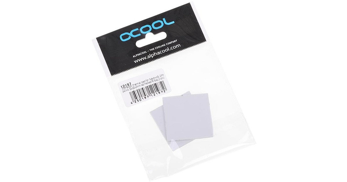 Alphacool Wärmeleitpad für NexXxoS GPX 3W/mk 30x30x2mm, Wärmeleitpads(grau, 2 Stück)