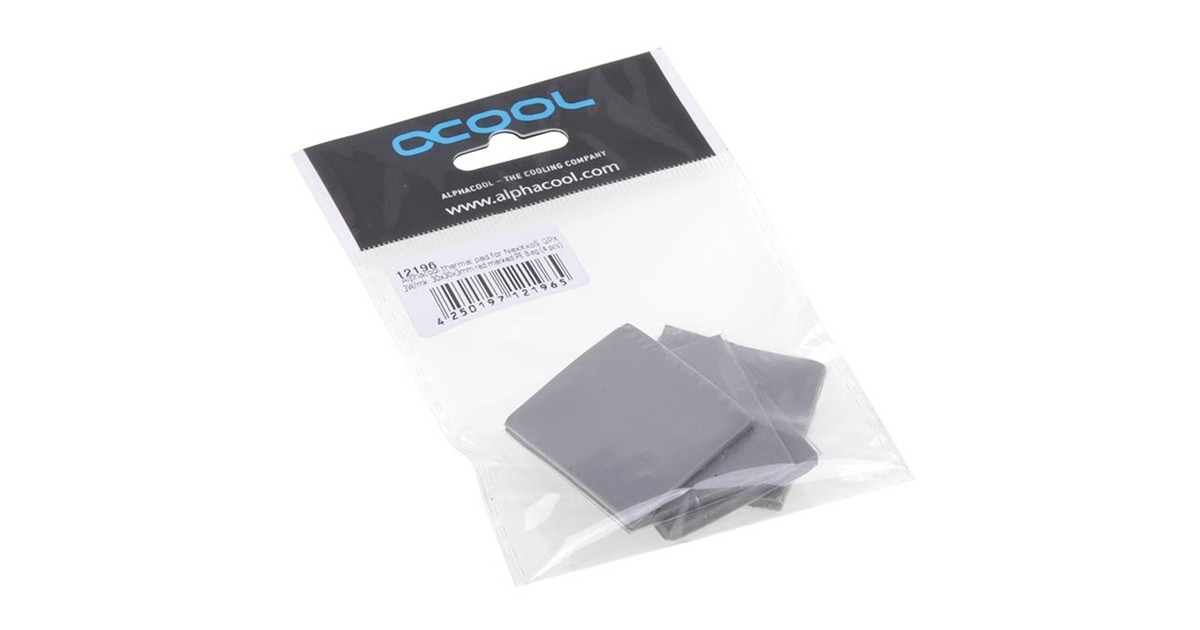 Alphacool Wärmeleitpad für NexXxoS GPX 3W/mk 30x30x3mm, Wärmeleitpads(grau, 4 Stück)