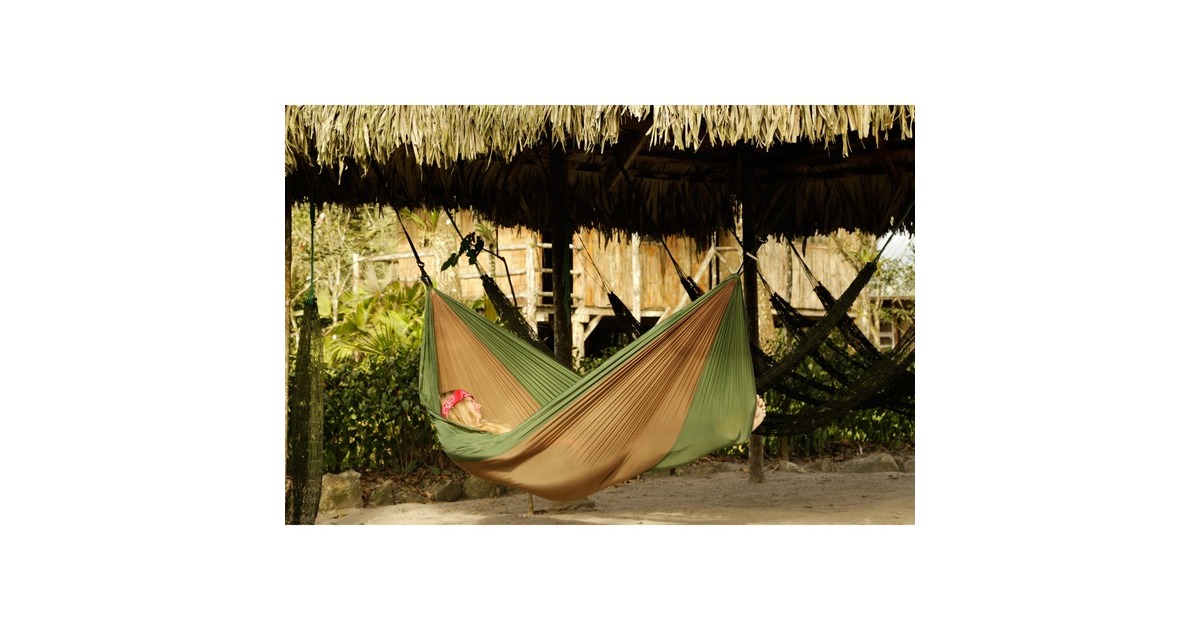 Amazonas Adventure Hammock Coyote AZ-1030411, Camping-Hängematte(grün/braun)