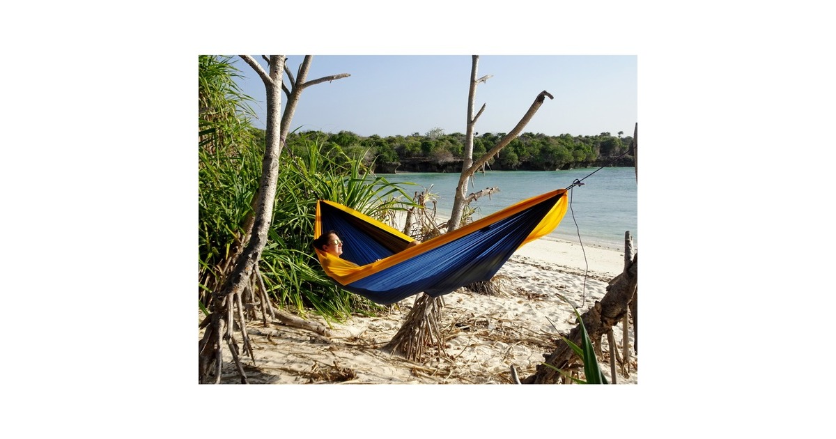 Amazonas Adventure Hammock XXL nemo AZ-1030420, Camping-Hängematte(gelb/blau)