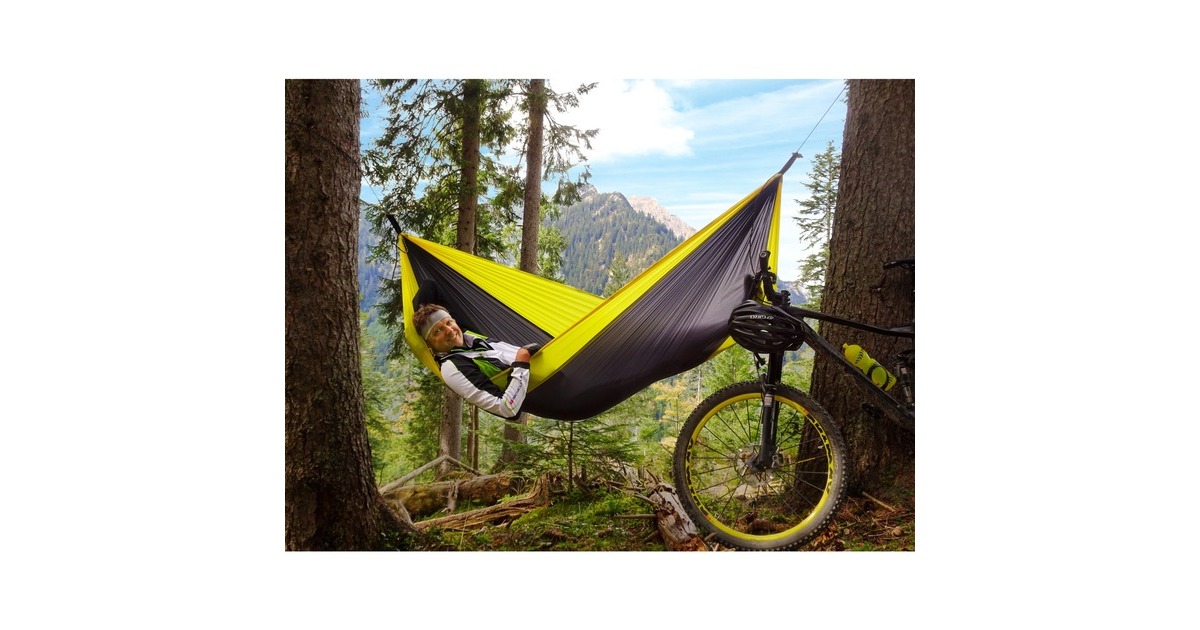 Amazonas Adventure Hammock Yellowstone AZ-1030413, Camping-Hängematte(gelb/schwarz)