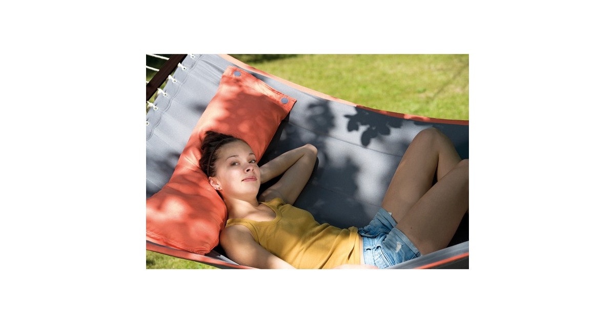 Amazonas American Dream AZ-1970000, Camping-Hängematte(grau, Mit Spreizstäben)