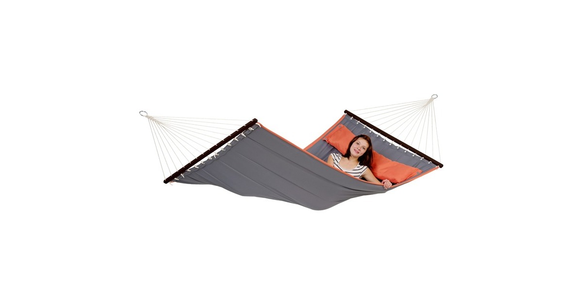 Amazonas American Dream AZ-1970000, Camping-Hängematte(grau, Mit Spreizstäben)