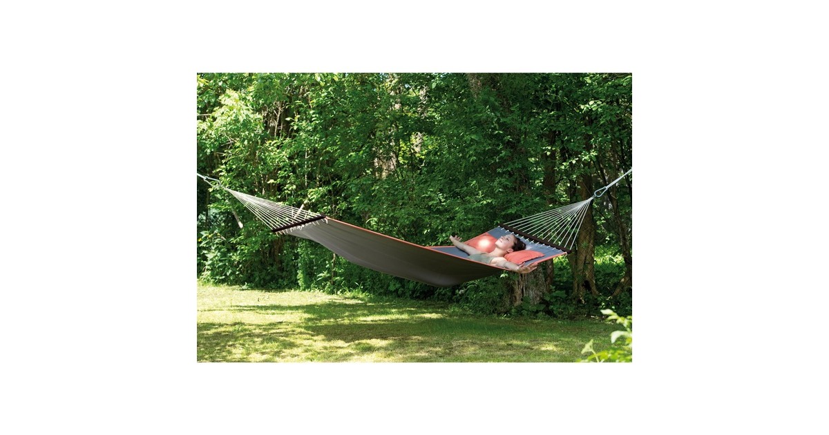 Amazonas American Dream AZ-1970000, Camping-Hängematte(grau, Mit Spreizstäben)