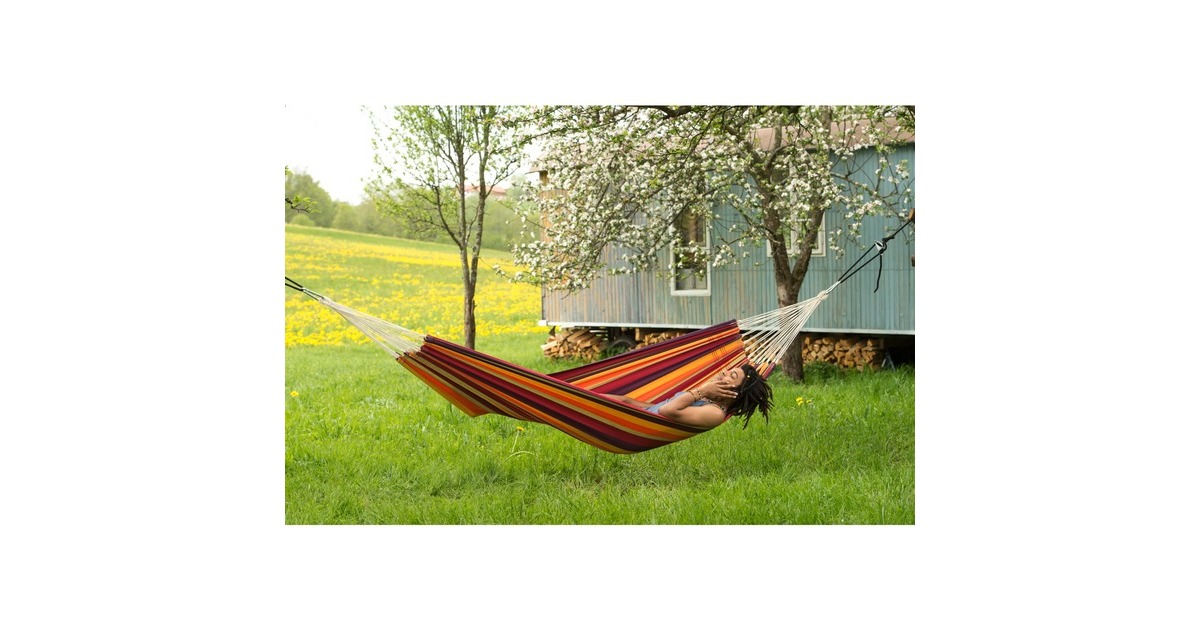 Amazonas Hängematte Lambada Tropical AZ-1014160, Camping-Hängematte(rot/gelb)