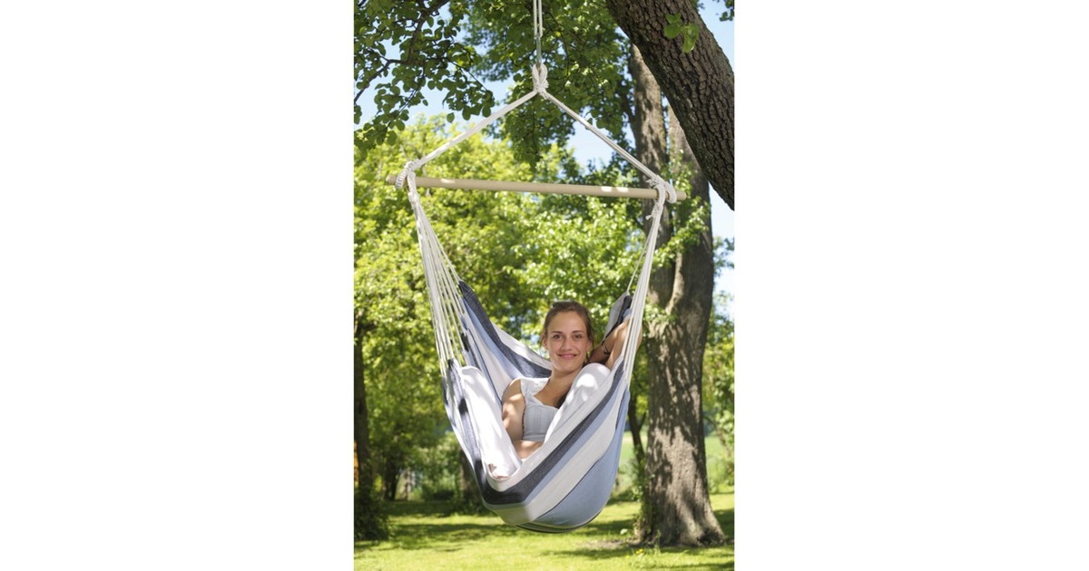 Amazonas Hängesessel Havanna Marine AZ-2020230, Camping-Hängesessel(weiß/blau)