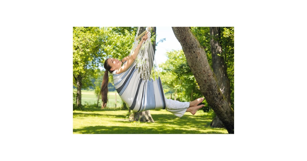 Amazonas Hängesessel Havanna Marine AZ-2020230, Camping-Hängesessel(weiß/blau)