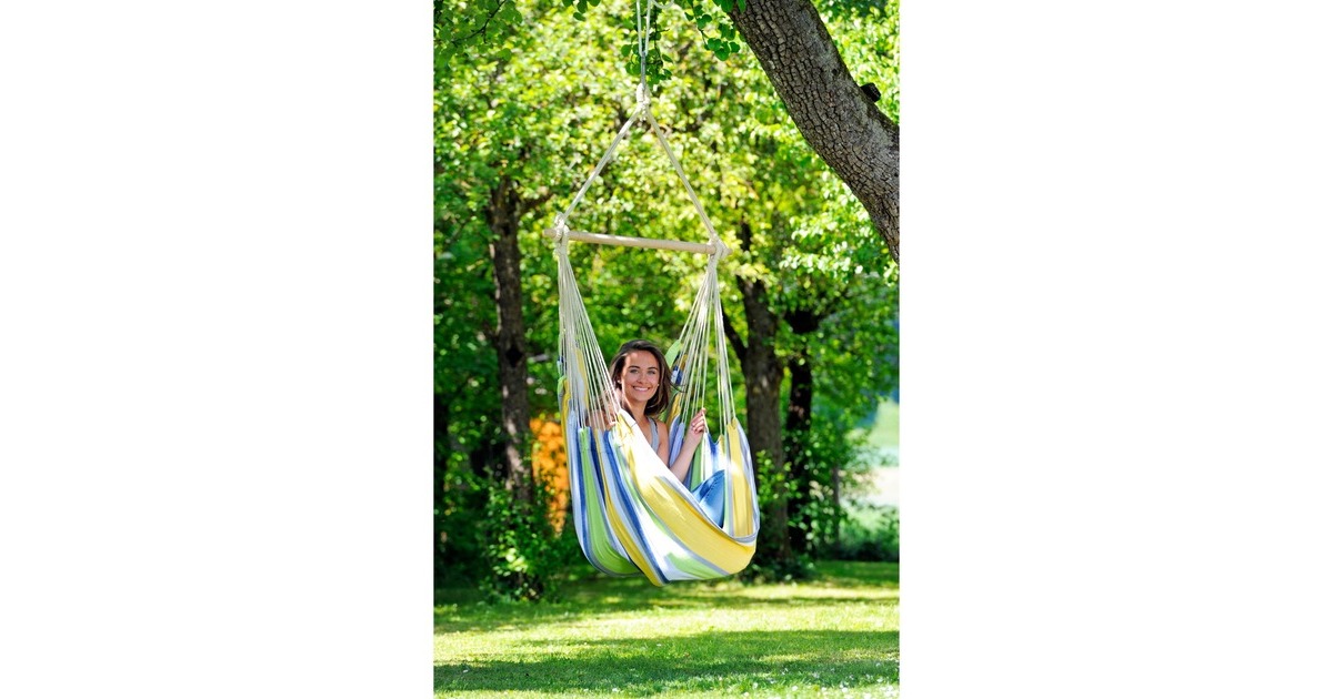 Amazonas Hängesessel Relax Kolibri AZ-2020115, Camping-Hängesessel(gelb/blau)