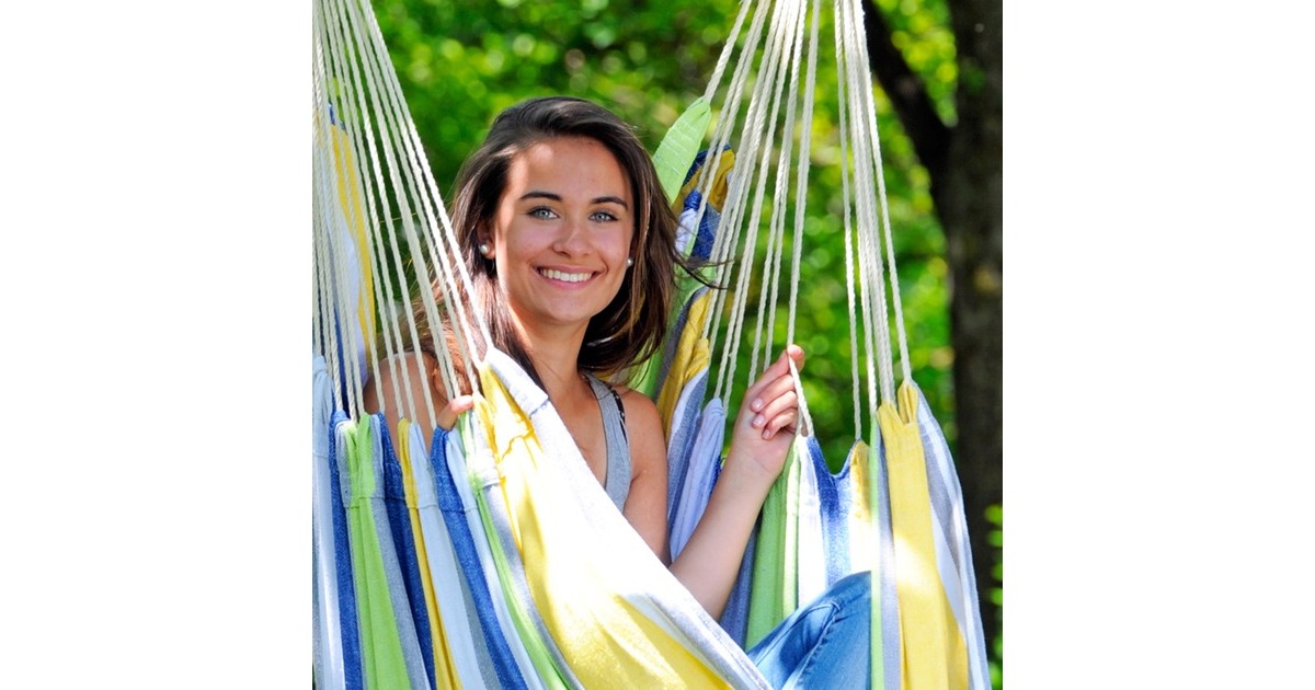 Amazonas Hängesessel Relax Kolibri AZ-2020115, Camping-Hängesessel(gelb/blau)