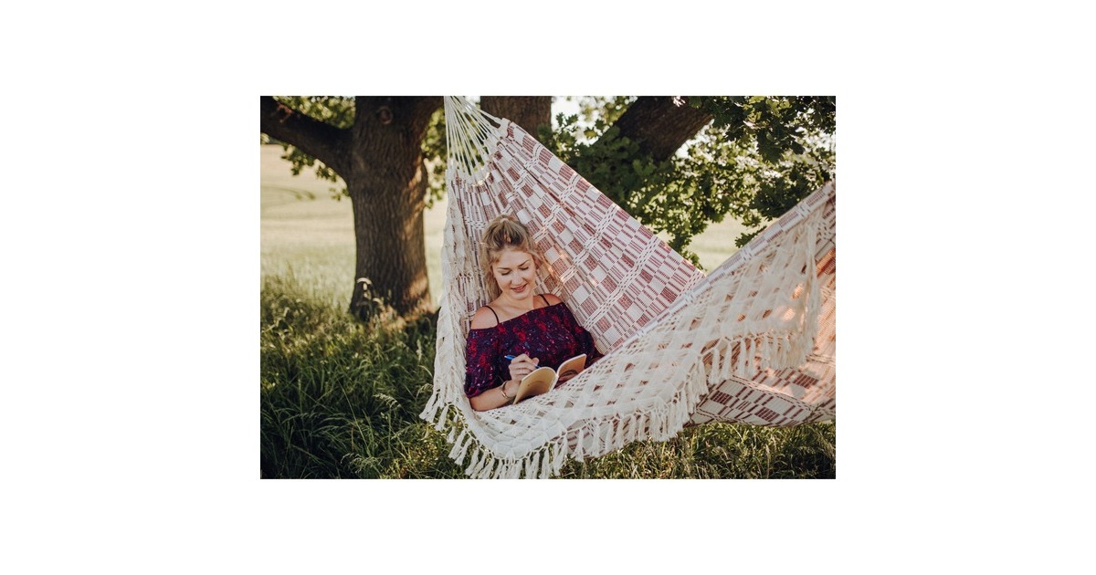 Amazonas Rio Bordeaux AZ-1019110, Camping-Hängematte(weiß/rot)