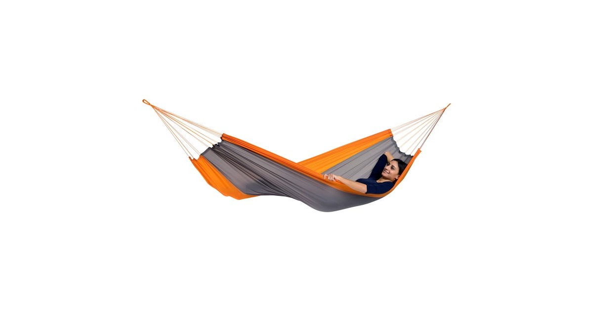 Amazonas Silk Traveller Techno AZ-1030160, Camping-Hängematte(orange/grau)