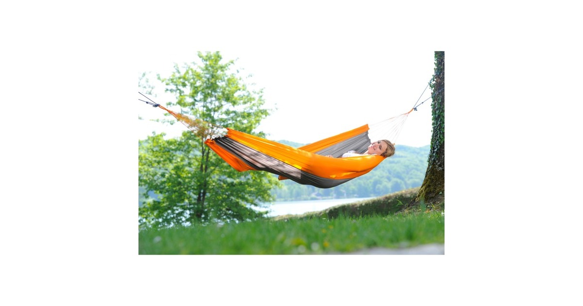 Amazonas Silk Traveller Techno AZ-1030160, Camping-Hängematte(orange/grau)