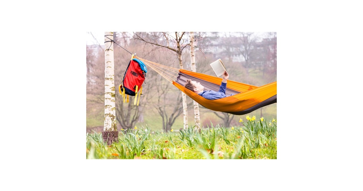 Amazonas Silk Traveller Techno AZ-1030160, Camping-Hängematte(orange/grau)