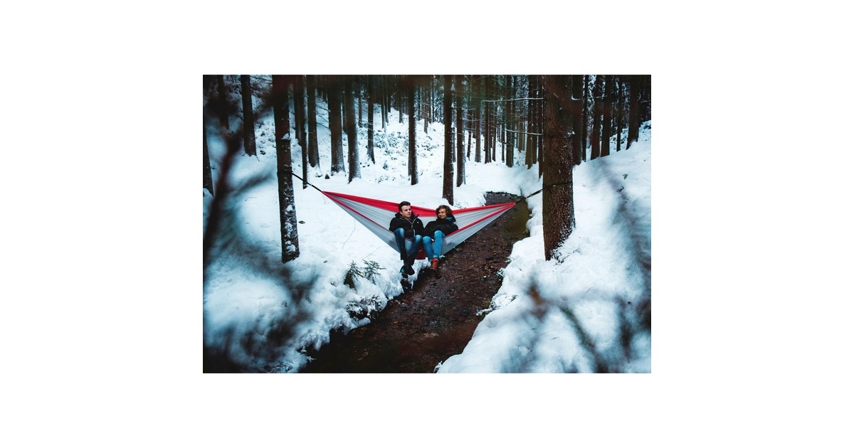 Amazonas Silk Traveller XXL AZ-1030190, Camping-Hängematte(grau/rot)