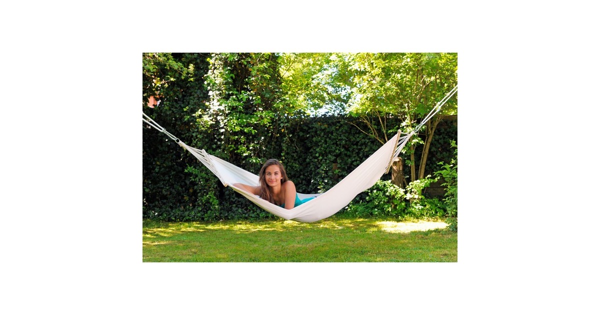 Amazonas Tobago EL-1060100, Camping-Hängematte(weiß, Mit Spreizstäben)