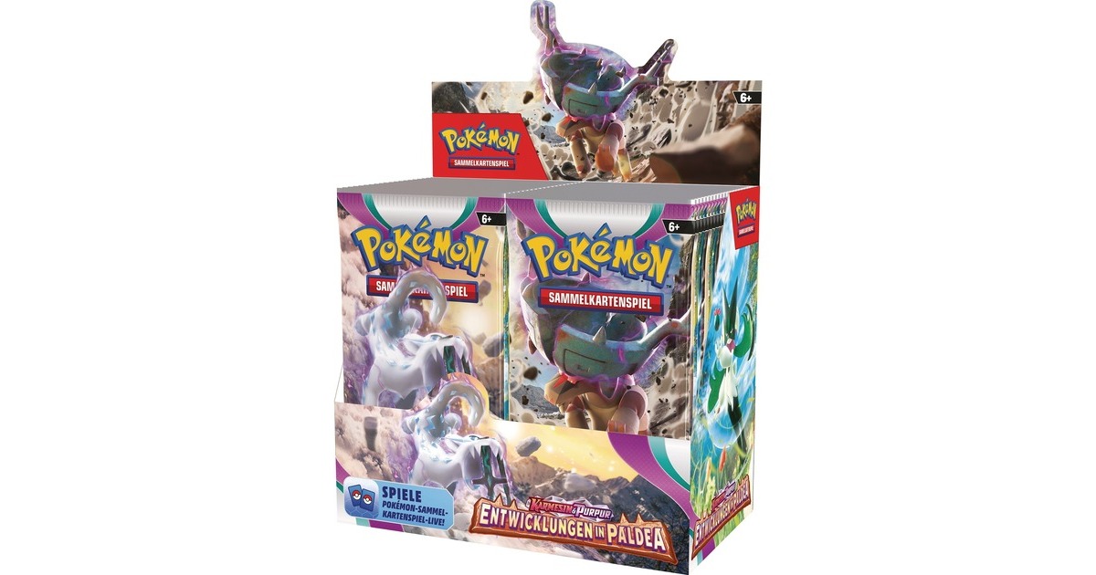 Amigo Pokémon-TCG: Karmesin & Purpur - Entwicklungen in Paldea Booster Display, Sammelkarten Amigo Pokémon-TCG: Karmesin & Purpur - Entwicklungen in Paldea Booster Display, Sammelkarten