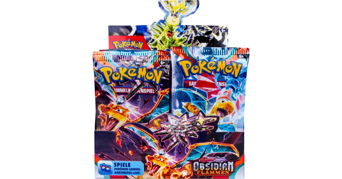 Amigo Pokémon-TCG: Karmesin & Purpur - Obsidian Flammen Booster Display, Sammelkarten