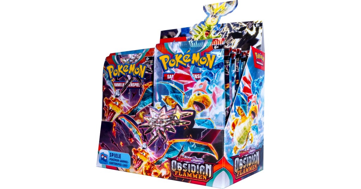 Amigo Pokémon-TCG: Karmesin & Purpur - Obsidian Flammen Booster Display, Sammelkarten