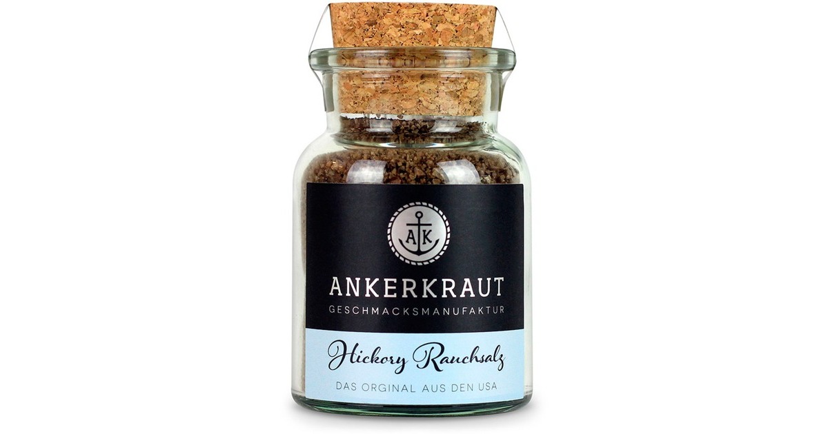 Ankerkraut Hickory Rauchsalz, Gewürz(grob, 90 g, Korkenglas)