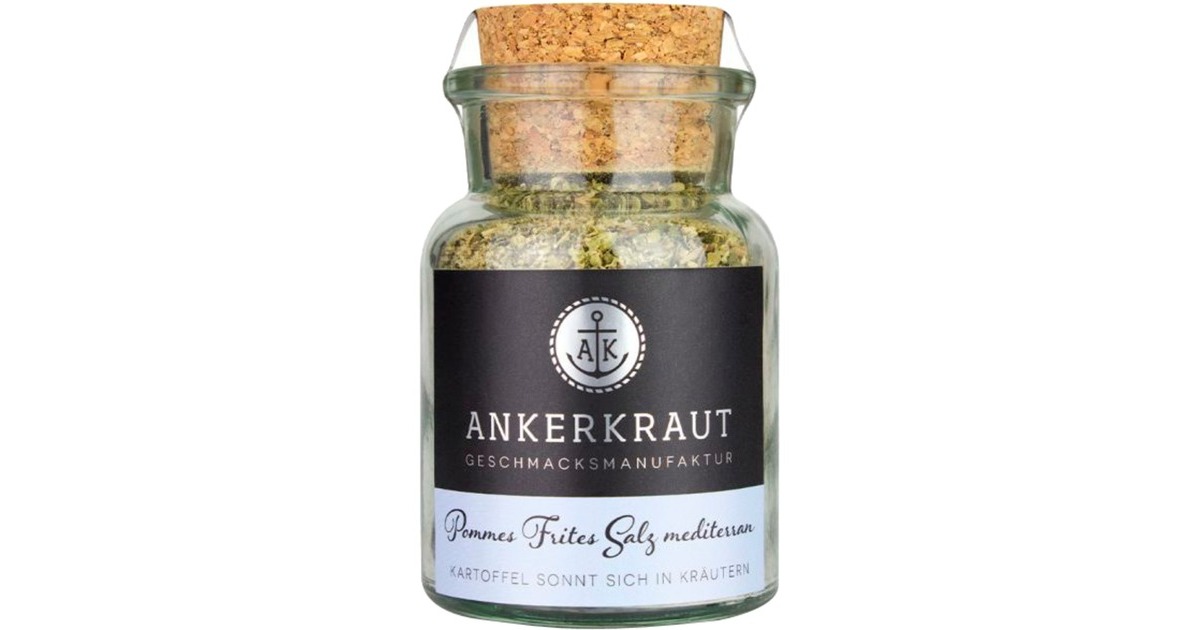 Ankerkraut Pommes Frites Salz Mediterran, Gewürz(85 g, Korkenglas)