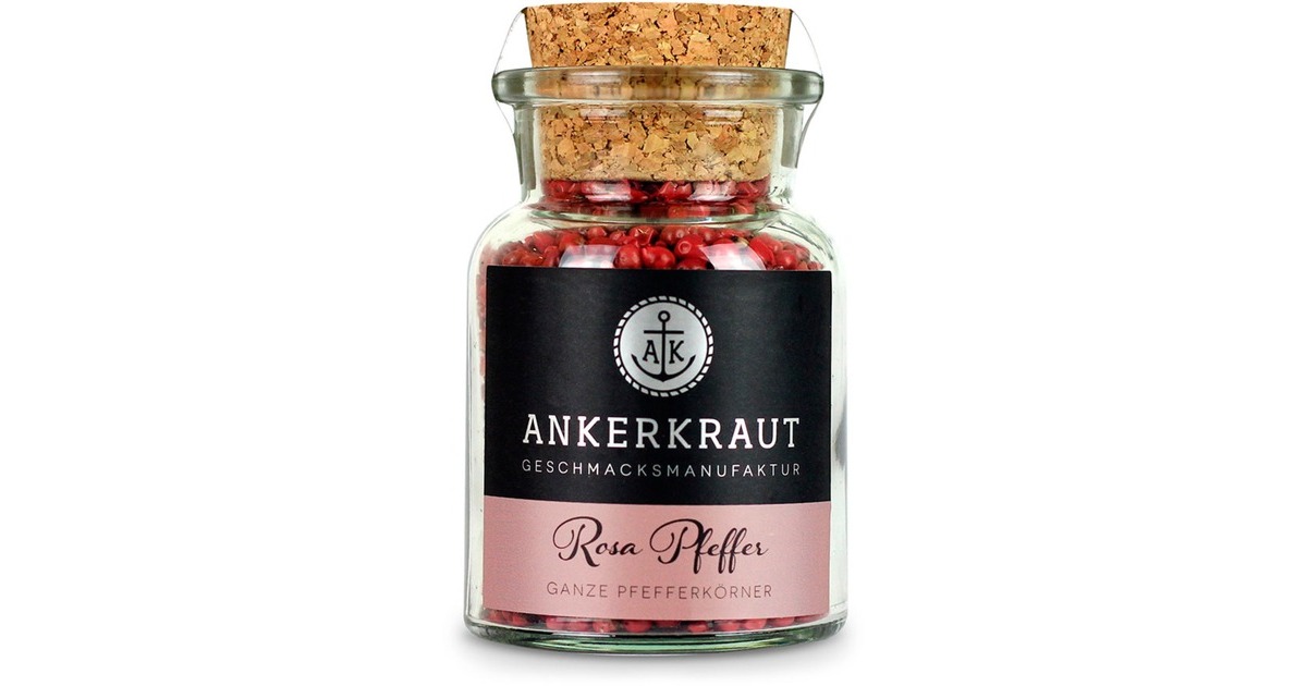 Ankerkraut Rosa Pfeffer (Schinusbeere), Gewürz(ganz, 45 g, Korkenglas)