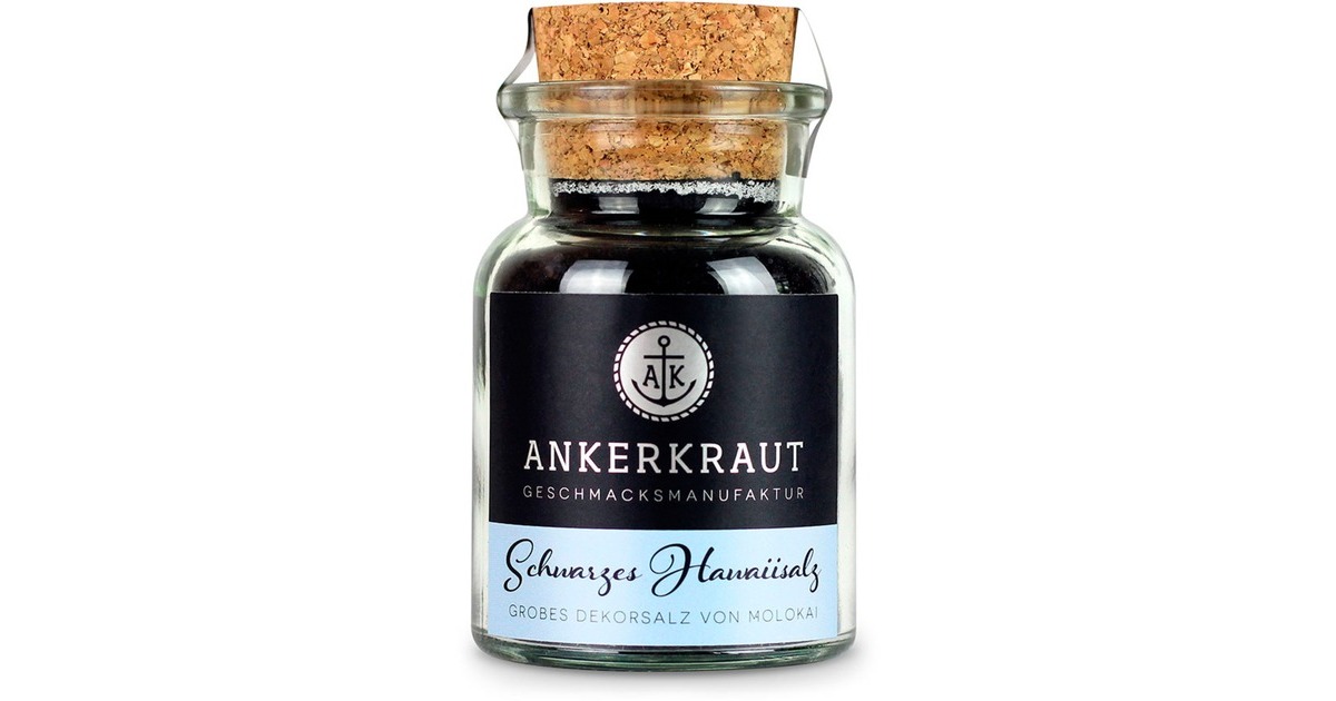 Ankerkraut Schwarzes Hawaiisalz, Gewürz(grob, 165 g, Korkenglas)
