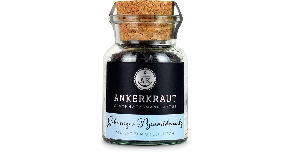 Ankerkraut Schwarzes Pyramidensalz Grubengold, Gewürz(grob, 75 g, Korkenglas)