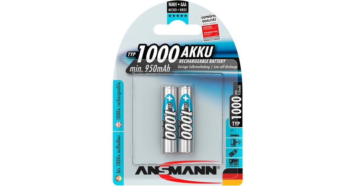 Ansmann 1000mAh NiMh Professional, Akku(silber)