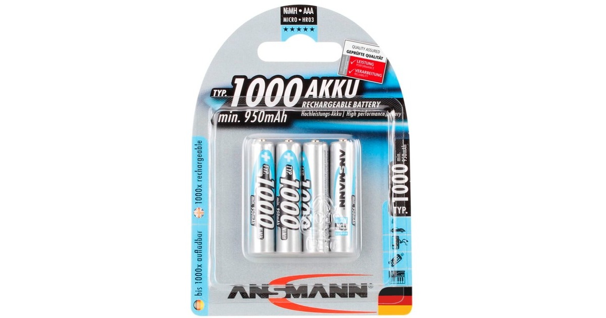 Ansmann 1000mAh NiMh Professional, Akku(silber)