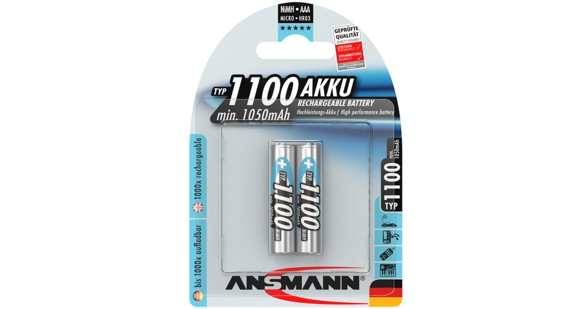 Ansmann 1100mAh NiMh Professional, Akku(silber)