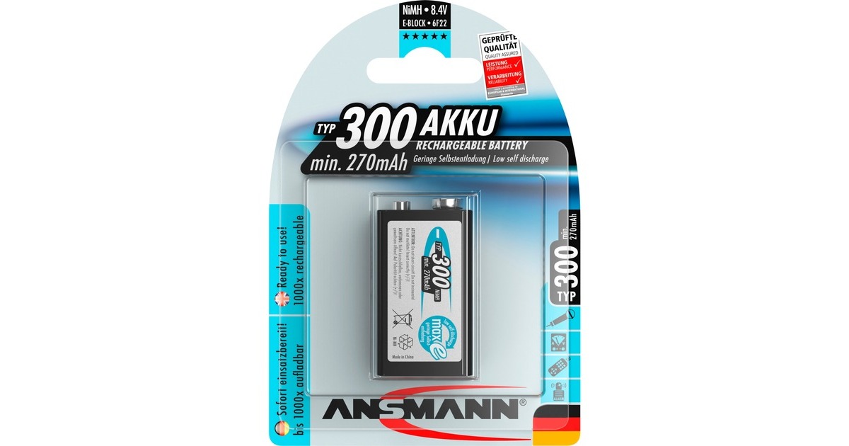 Ansmann 270mAh 9V E-Block maxE plus, Akku