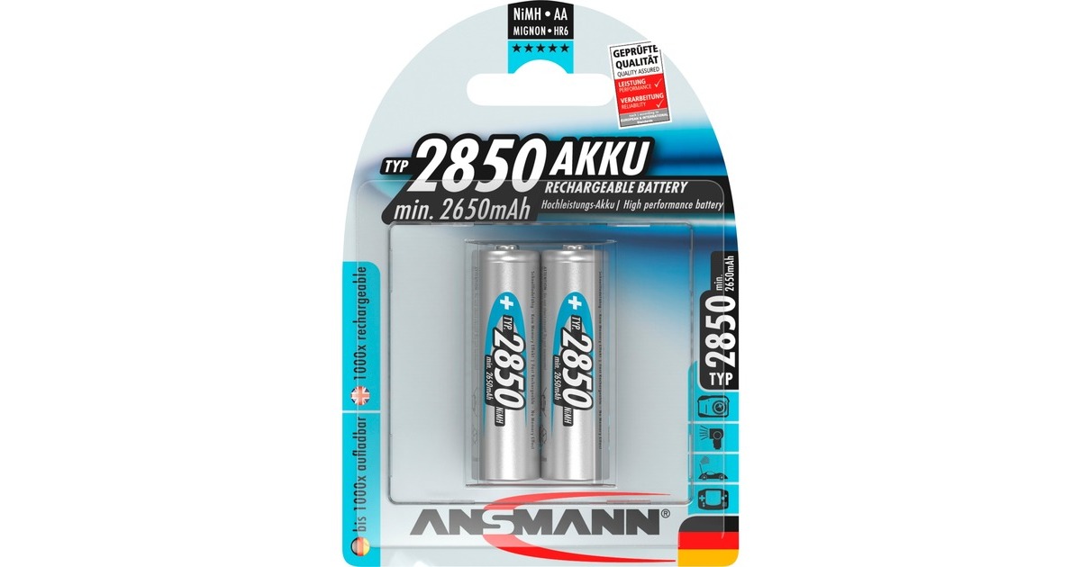 Ansmann 2850mAh, Akku(blau, 2x AA (Mignon))