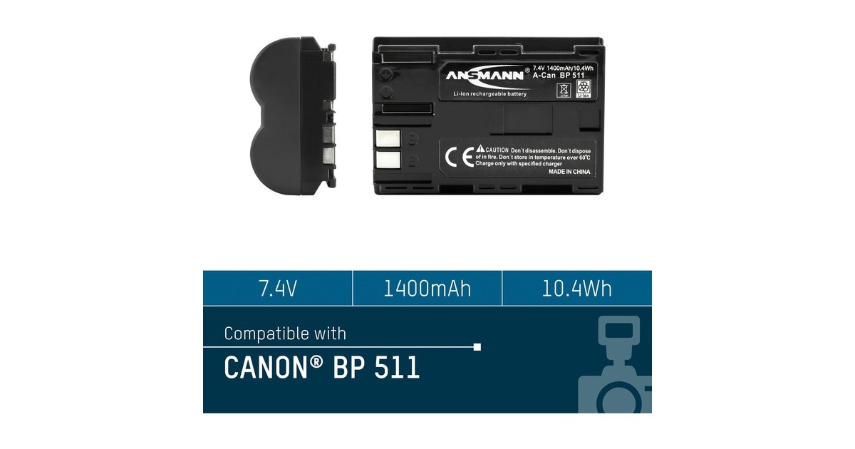 Ansmann A-Can BP 511, Kamera-Akku(entspricht Canon BP 511, Retail) Ansmann A-Can BP 511, Kamera-Akku(entspricht Canon BP 511, Retail)