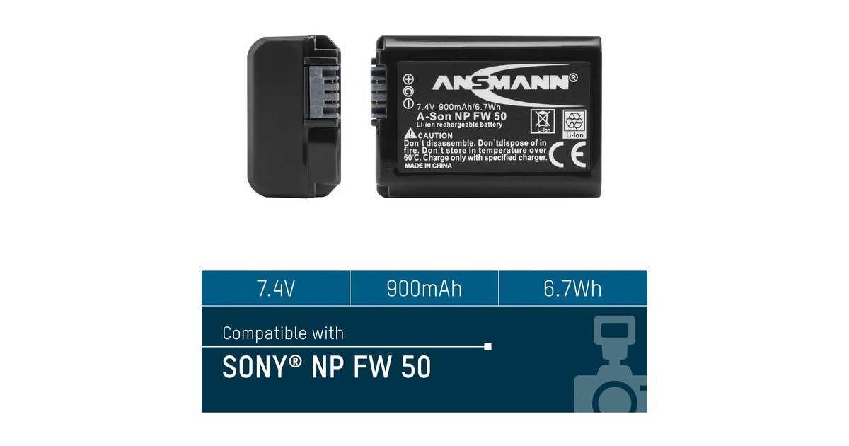 Ansmann A-Son NP FW50, Kamera-Akku(entspricht Sony NP FW50)