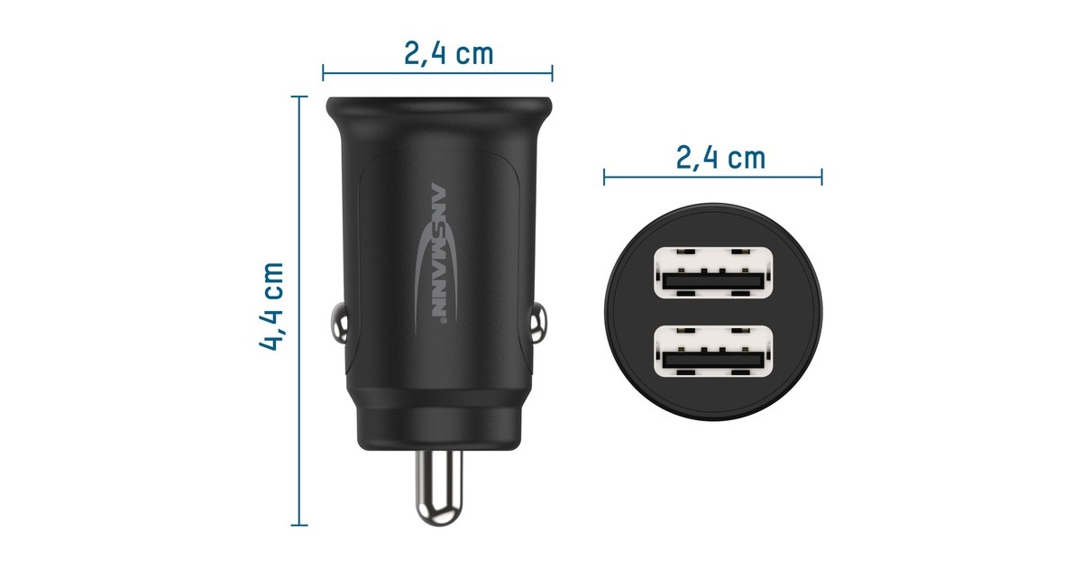Ansmann In-Car-Charger CC212, Ladegerät(schwarz)