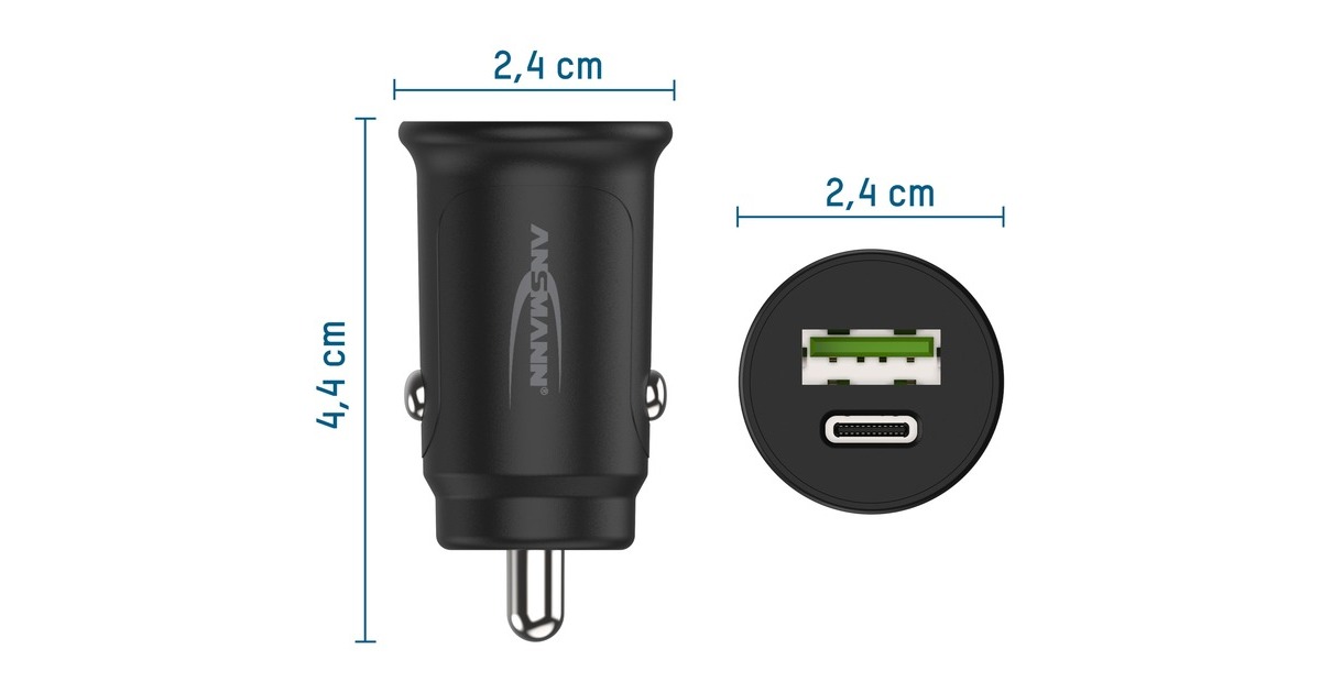 Ansmann In-Car-Charger CC230PD, Ladegerät(schwarz)