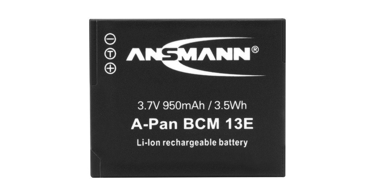 Ansmann Kamera-Akku A-Pan DMW-BCM13E(schwarz, Ersatzakku baugleich mit Panasonic Lumix DMC-TZ 41, FT 5)