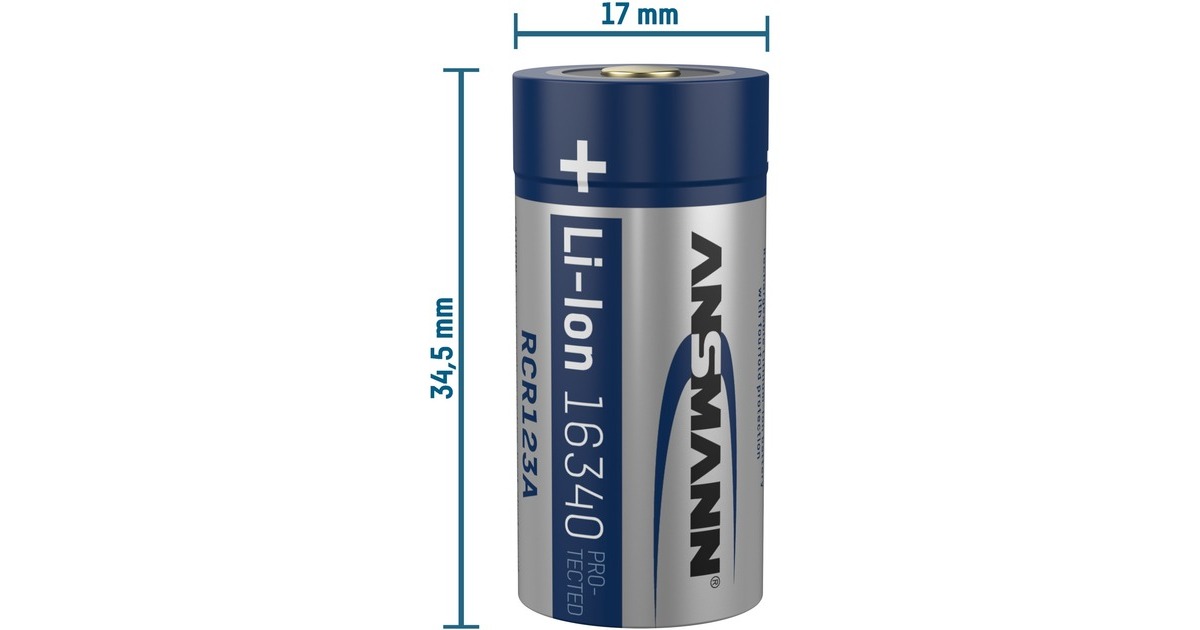 Ansmann Li-Ion Akku 16340 850mAh mit Ladebuchse
