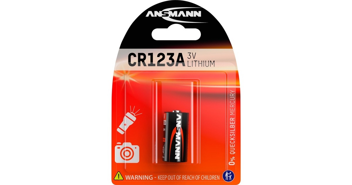 Ansmann Lithium Batterie CR123A/CR17335(1 Stück, CR123A)