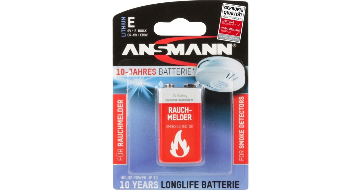 Ansmann Lithium Batterie für Rauchmelder(	5021023-01)