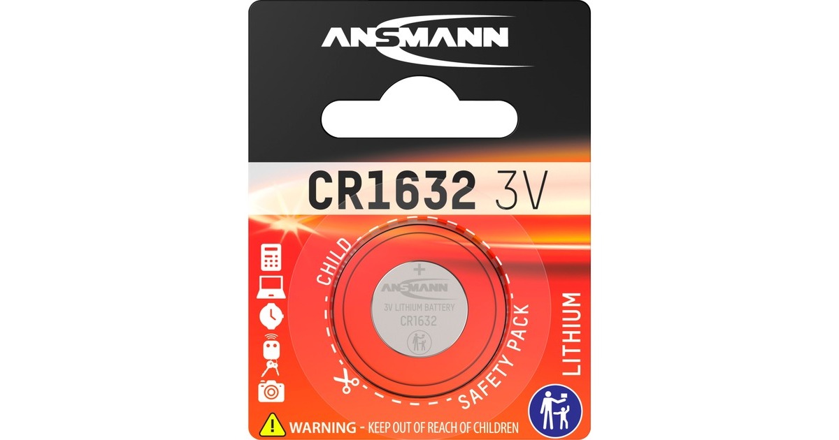Ansmann Lithium Knopfzelle CR1632, Batterie(1 Stück)