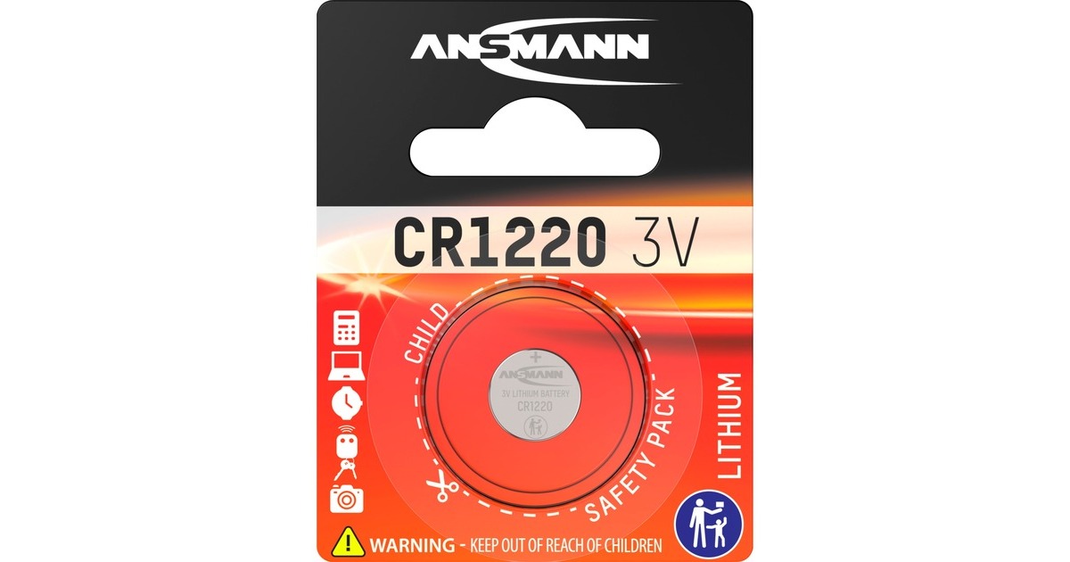 Ansmann Lithium Knopfzelle CR-1220, Batterie(silber)