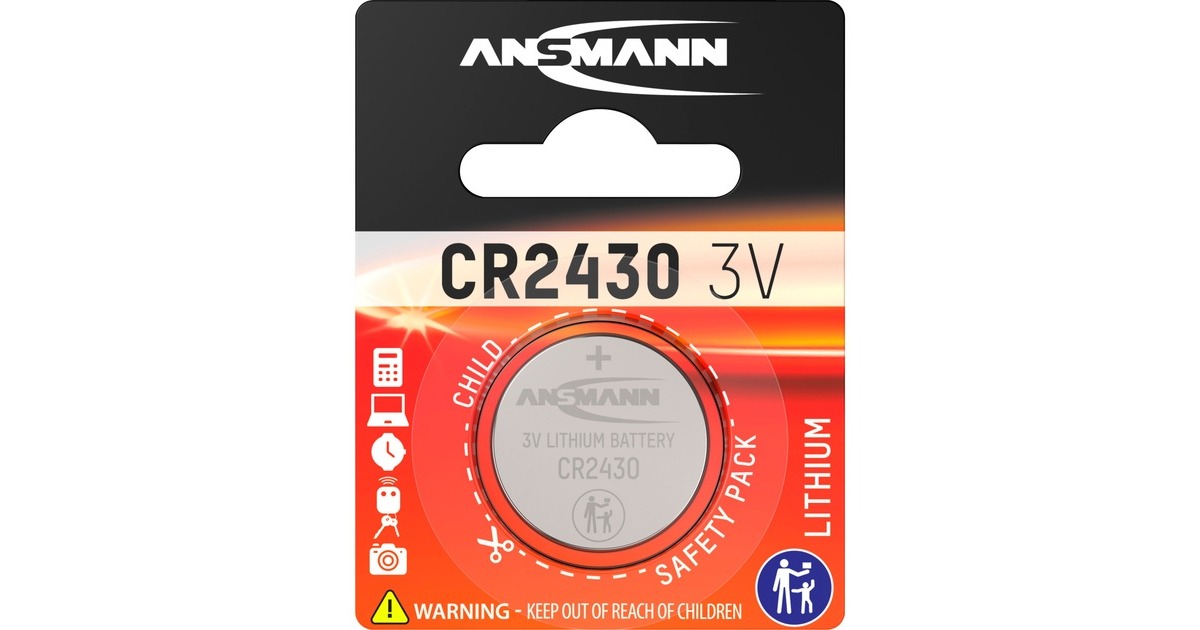 Ansmann Lithium Knopfzelle CR-2430, Batterie(silber)