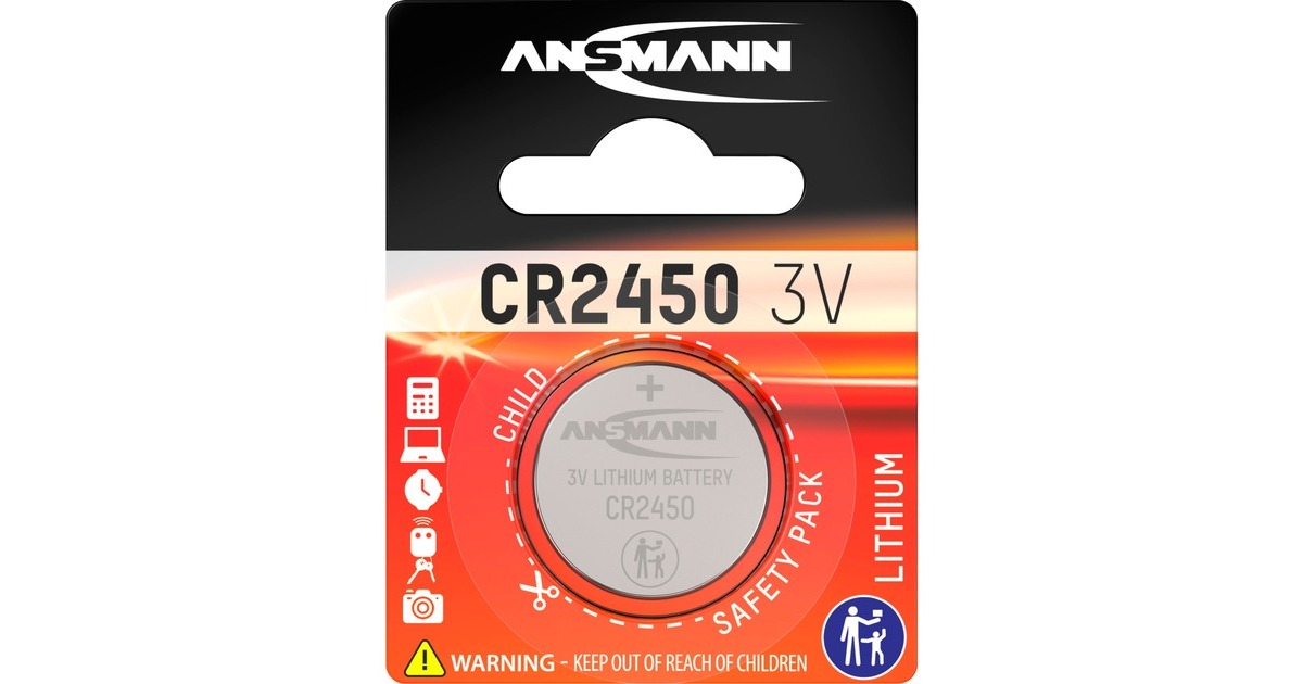 Ansmann Lithium Knopfzelle CR-2450, Batterie(silber)