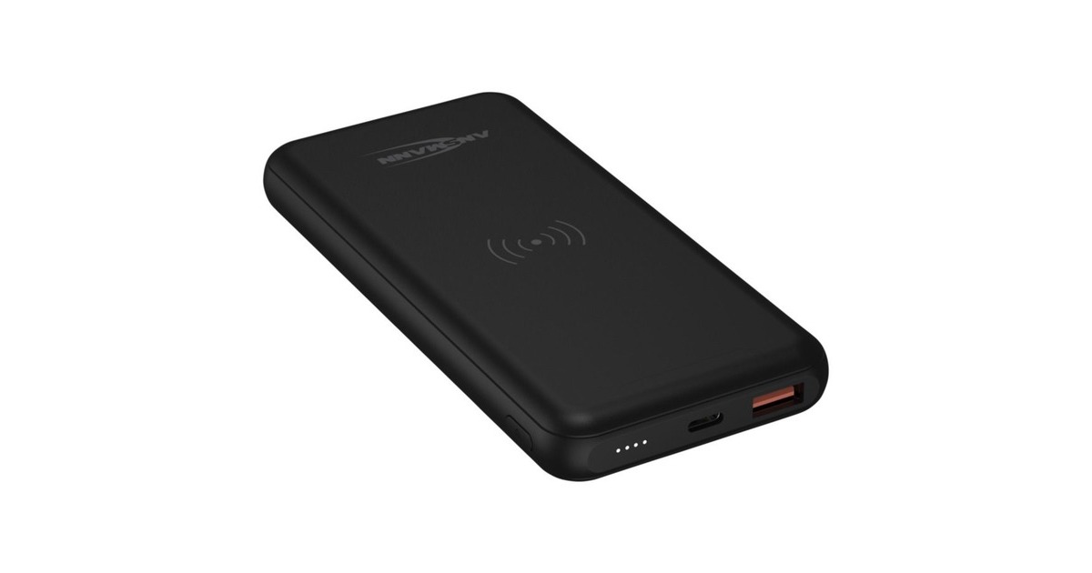 Ansmann Powerbank 10000 mAh PB218 wireless(schwarz, 10.000 mAh)