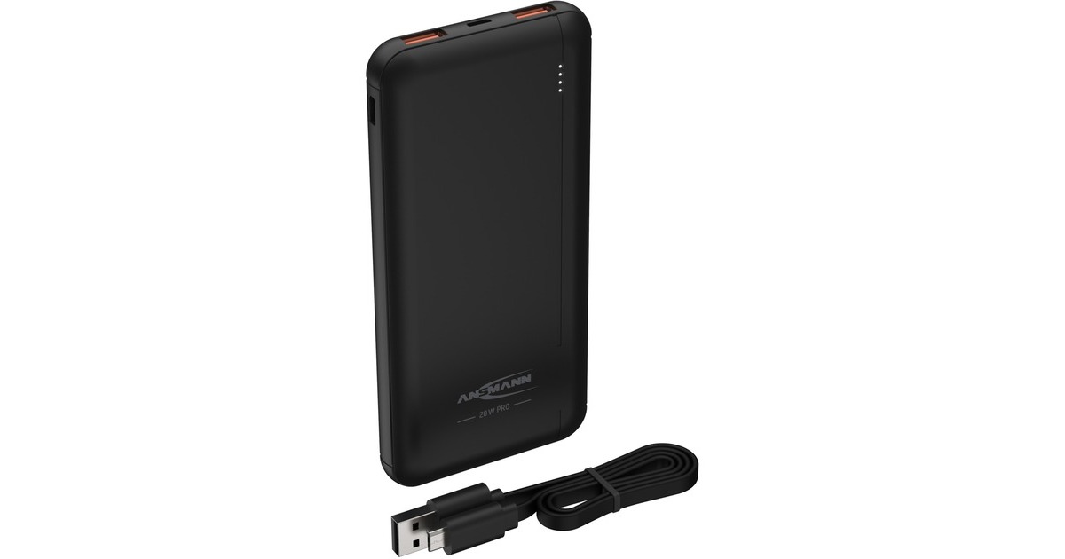 Ansmann Powerbank 10000 mAh PB320PD(schwarz, 10.000 mAh, PD, Quick Charge 3.0)