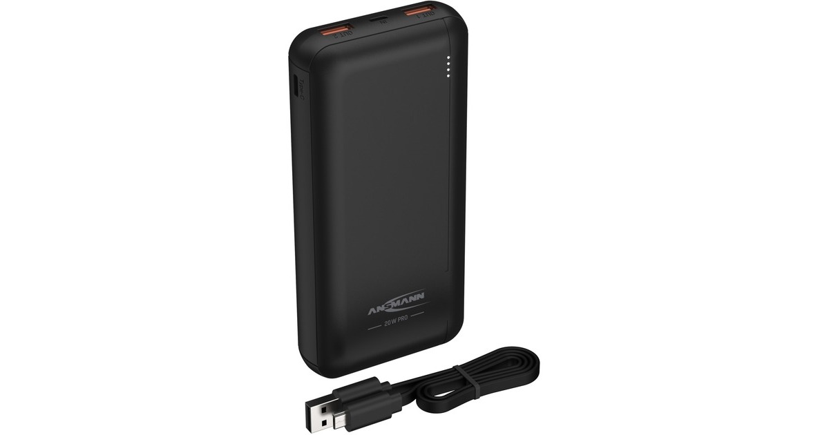 Ansmann Powerbank 20.000mAh PB320PD(schwarz, USB-C Power Delivery (PD 3.0))
