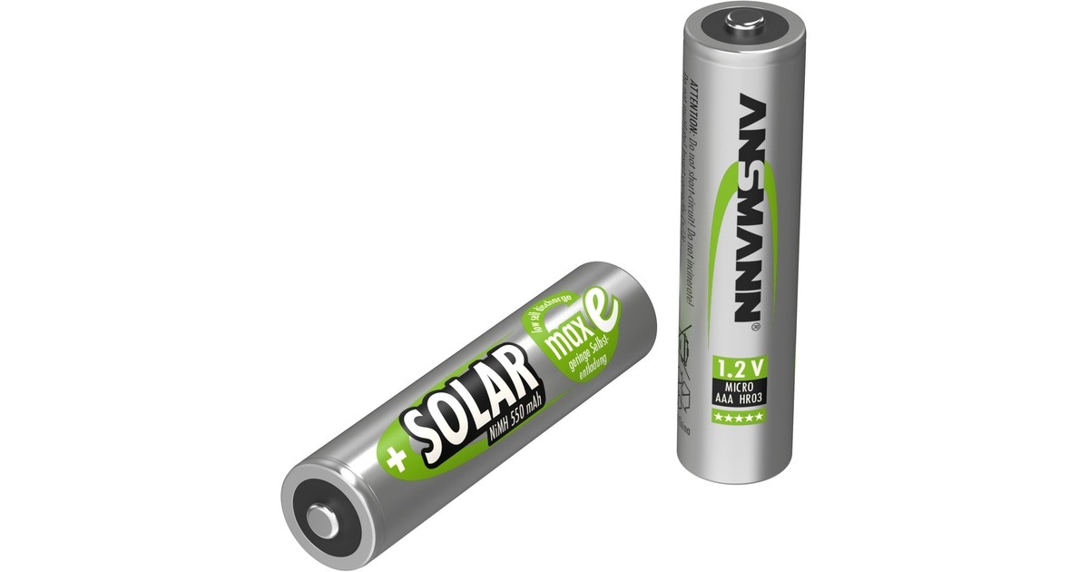 Ansmann Solar NiMH Akku Micro AAA 550 mAh maxE(2x AAA (Micro))