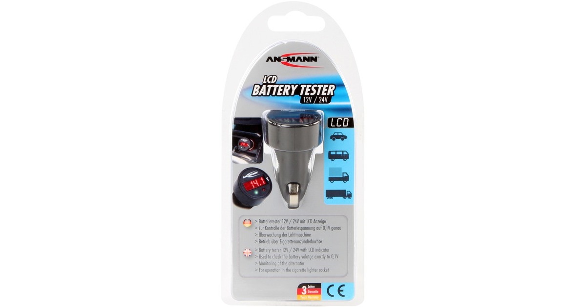Ansmann Testgerät Power Check 12/24V, Messgerät(schwarz)